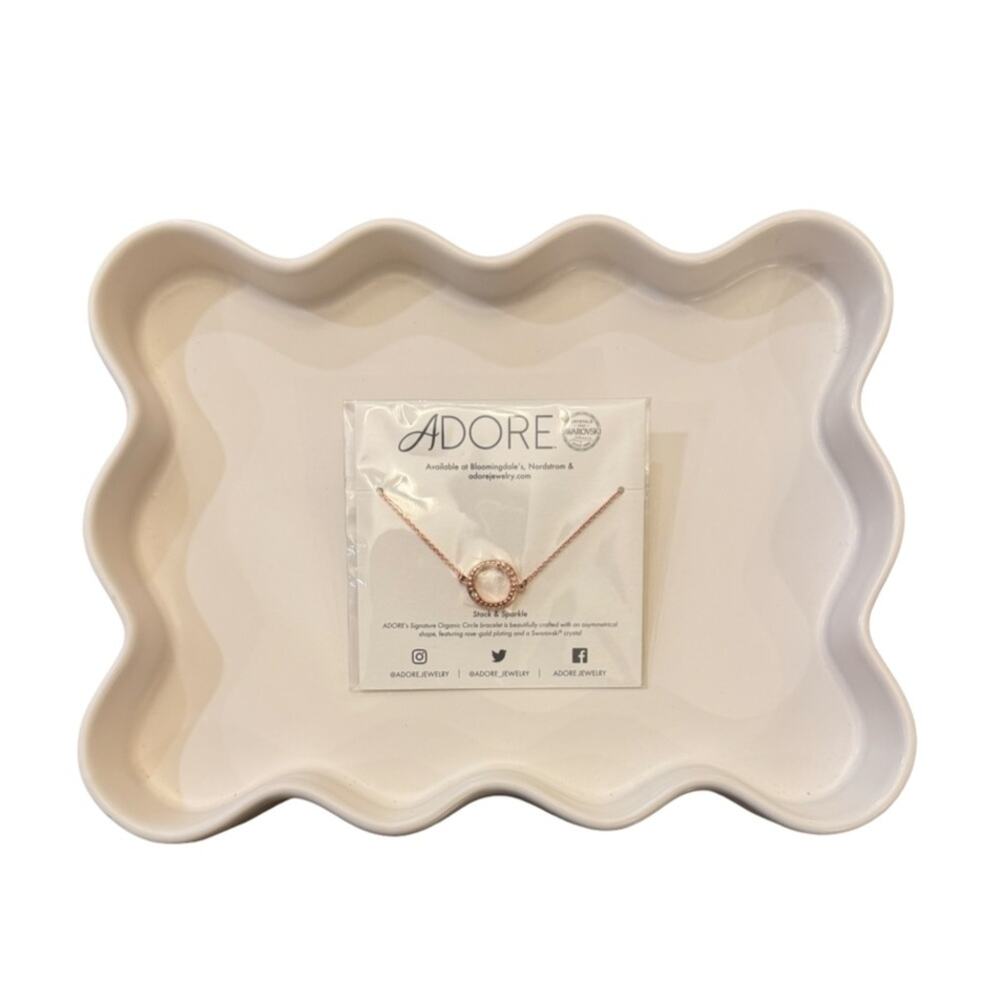 Adore Swarovski Organic Circle Bracelet NWT - Rose Gold Retail $39 - Picture 1 of 5